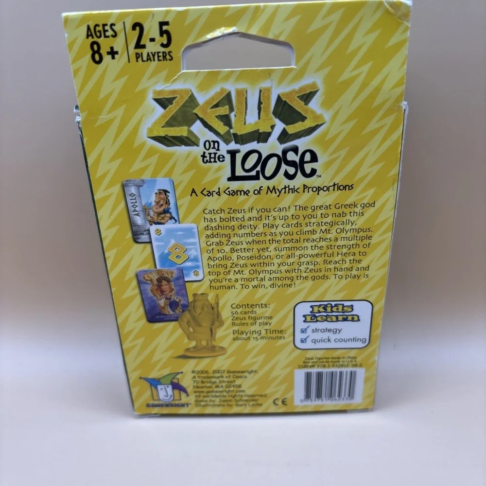 Zeus on the Loose Card Game Complete Gamewright 2006 Kids Strategy Play Dr Toy